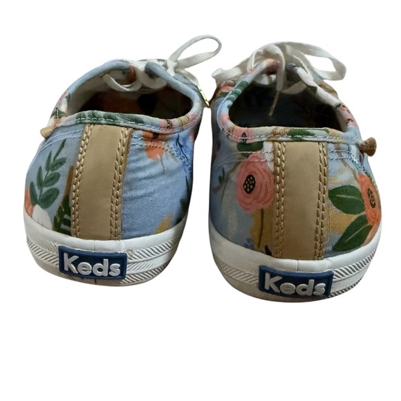 Keds Rifle Paper Co Garden Party Sneakers Womens 9.5 Blue Lace Up Floral Shoes‎ - Picture 5 of 8
